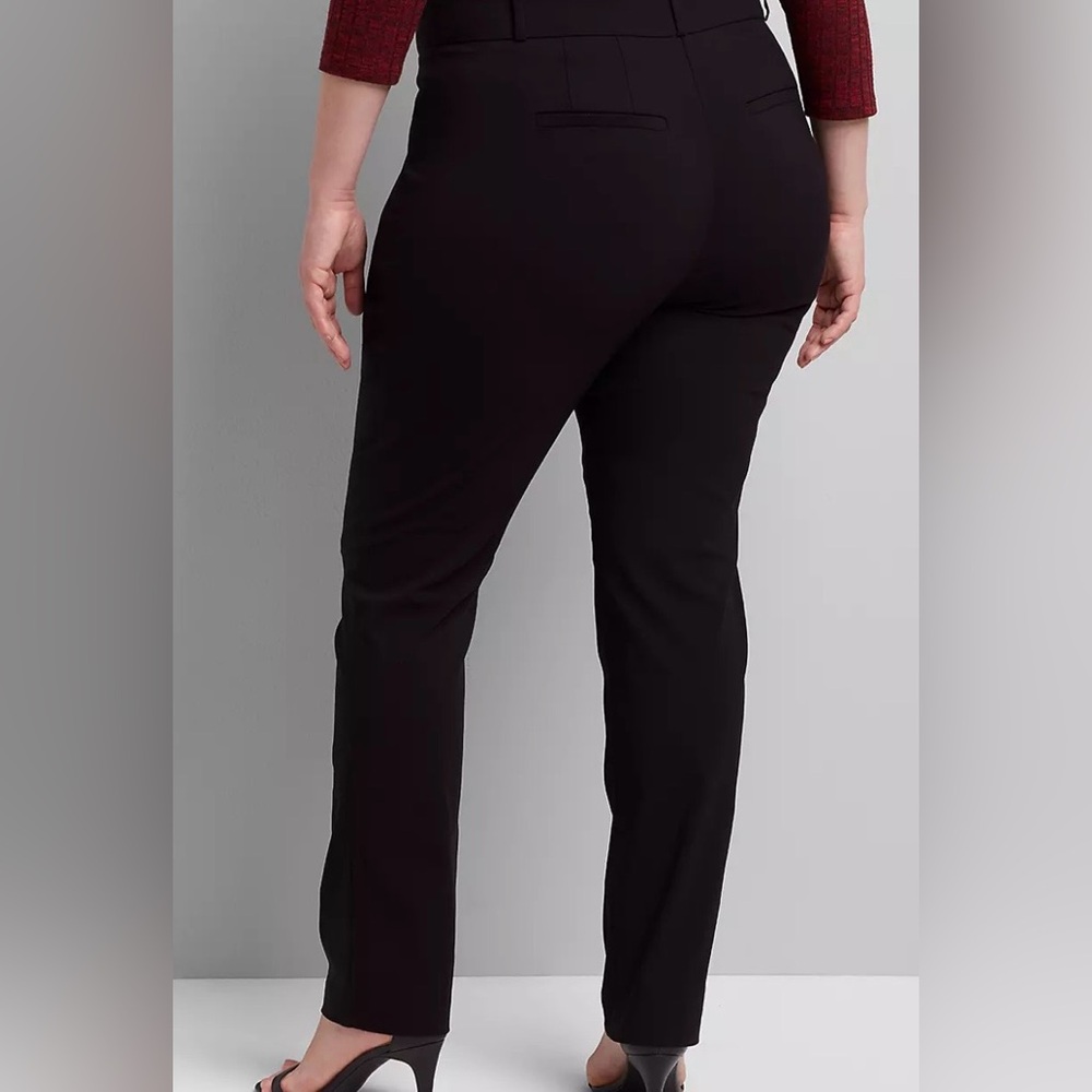 Lane Bryant Allie Straight Leg Pants 28R Black Career Wear Work Pants Stretchy